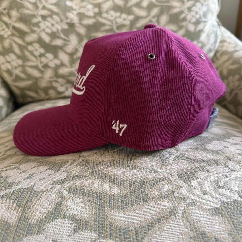 47 Brand Hitch Harvard Corduroy Script Adjustable Strap back Hat Cap NCAA